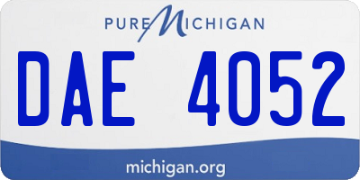 MI license plate DAE4052