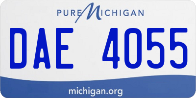 MI license plate DAE4055