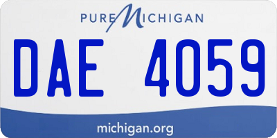 MI license plate DAE4059