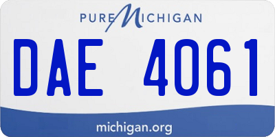 MI license plate DAE4061