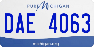 MI license plate DAE4063