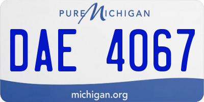 MI license plate DAE4067