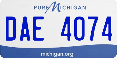 MI license plate DAE4074