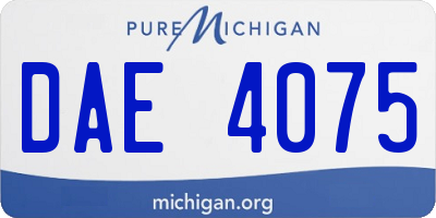MI license plate DAE4075