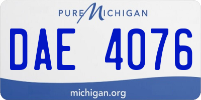 MI license plate DAE4076
