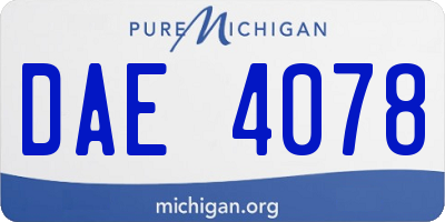 MI license plate DAE4078