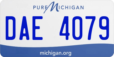 MI license plate DAE4079