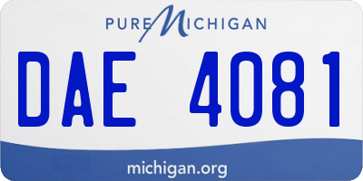 MI license plate DAE4081