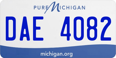 MI license plate DAE4082