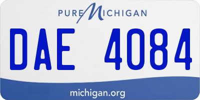 MI license plate DAE4084