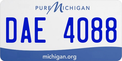 MI license plate DAE4088