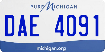 MI license plate DAE4091