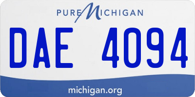 MI license plate DAE4094