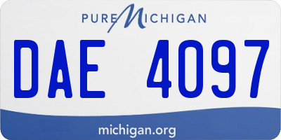MI license plate DAE4097
