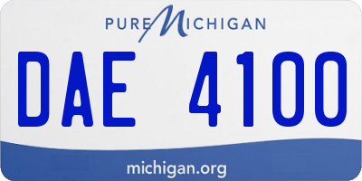 MI license plate DAE4100