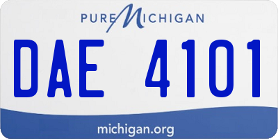MI license plate DAE4101