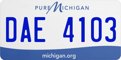 MI license plate DAE4103
