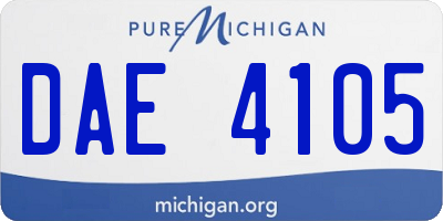 MI license plate DAE4105