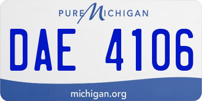 MI license plate DAE4106