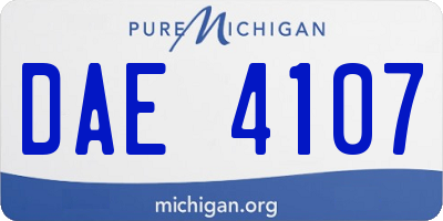 MI license plate DAE4107