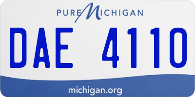MI license plate DAE4110