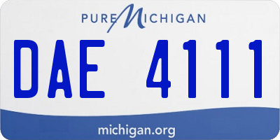 MI license plate DAE4111