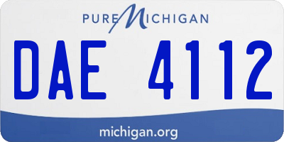 MI license plate DAE4112