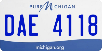 MI license plate DAE4118