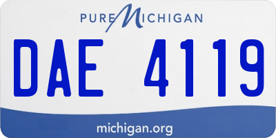 MI license plate DAE4119