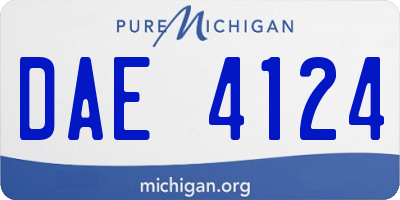 MI license plate DAE4124