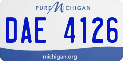 MI license plate DAE4126