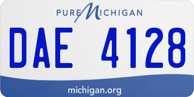 MI license plate DAE4128