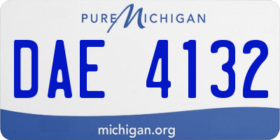 MI license plate DAE4132