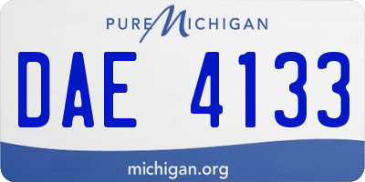 MI license plate DAE4133