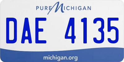 MI license plate DAE4135