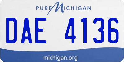 MI license plate DAE4136