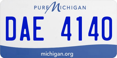 MI license plate DAE4140