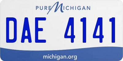MI license plate DAE4141
