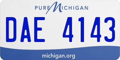 MI license plate DAE4143