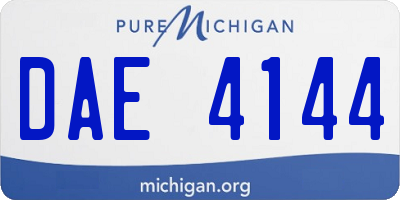 MI license plate DAE4144