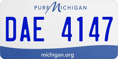 MI license plate DAE4147