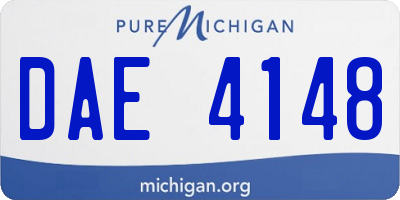MI license plate DAE4148