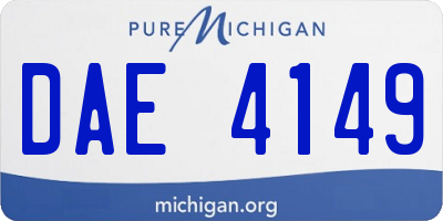 MI license plate DAE4149