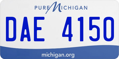 MI license plate DAE4150