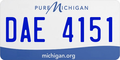 MI license plate DAE4151