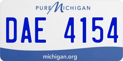 MI license plate DAE4154