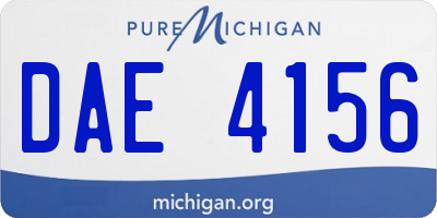 MI license plate DAE4156