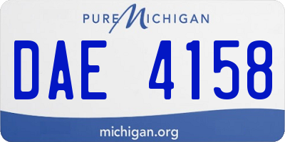 MI license plate DAE4158