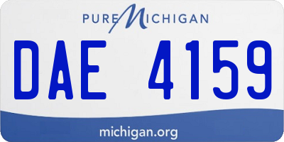 MI license plate DAE4159