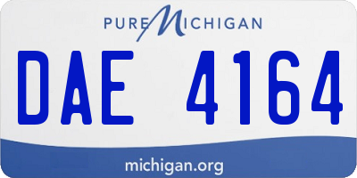 MI license plate DAE4164